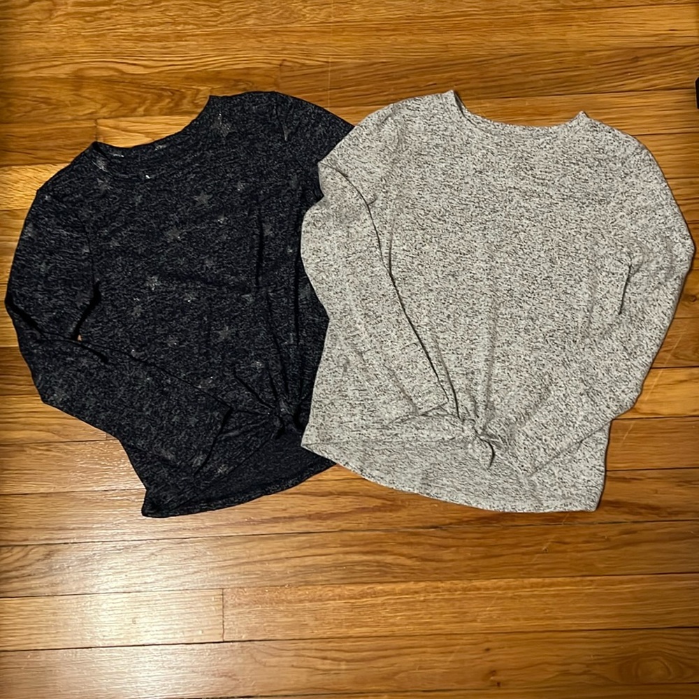 Gap Kids Tie Front Long Sleeve Shirt Bundle (2)
